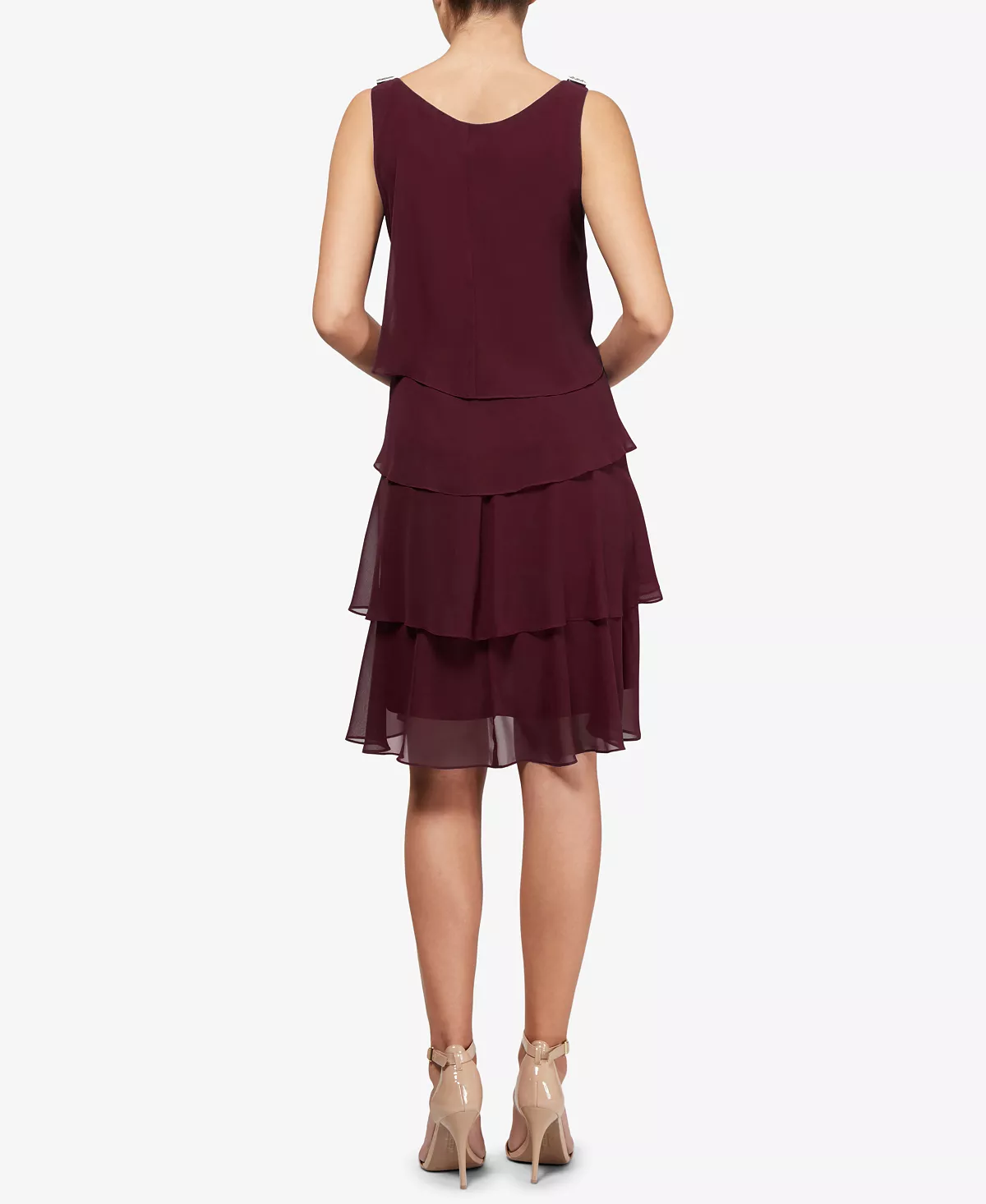 SL Fashions Tiered Chiffon Dress 4 SL Fashions Tiered Chiffon Dress - Image 4
