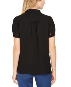 Alternative view of Anne Klein Cap-Sleeve Button-Up Blouse