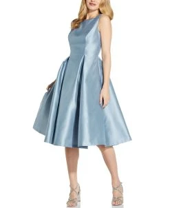 Adrianna Papell Boat-Neck A-Line Dress