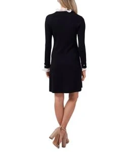 Alternative view of CeCe Women's Ruffled-Neck And Cuff Long Sleeve Sweater Dress