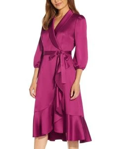 Adrianna Papell Shawl-Collar Wrap Dress