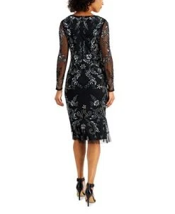 Alternative view of Adrianna Papell Embellished Long-Sleeve Dress