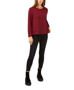 1.STATE Long Sleeve Tie Back Cozy Top 8 1.STATE Long Sleeve Tie Back Cozy Top -Anne Klein Sales Store 20690273 fpx