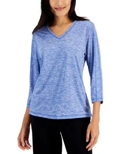 Karen Scott Women's 3/4-Sleeve Top, Created For Macy's