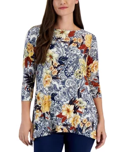 JM Collection Women's Villa Travels Top, Created For Macy's