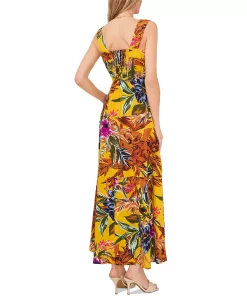 Alternative view of Vince Camuto Women's Printed Tiered Smocked-Back Challis Maxi Dress