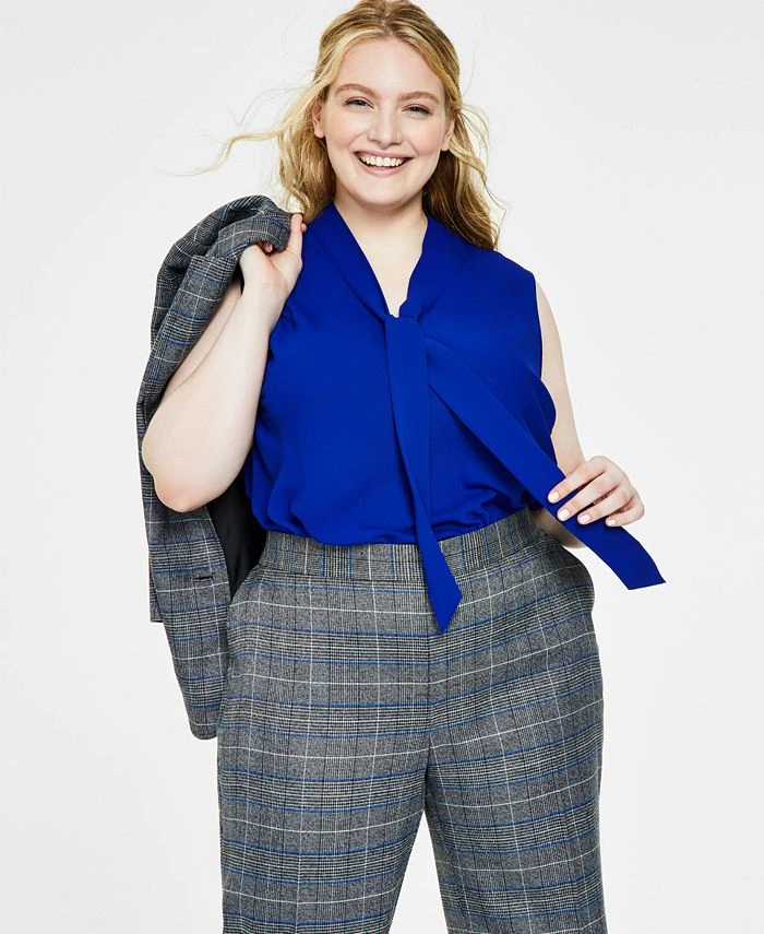 Kasper Plus Size Bow Top 1 Kasper Plus Size Bow Top
