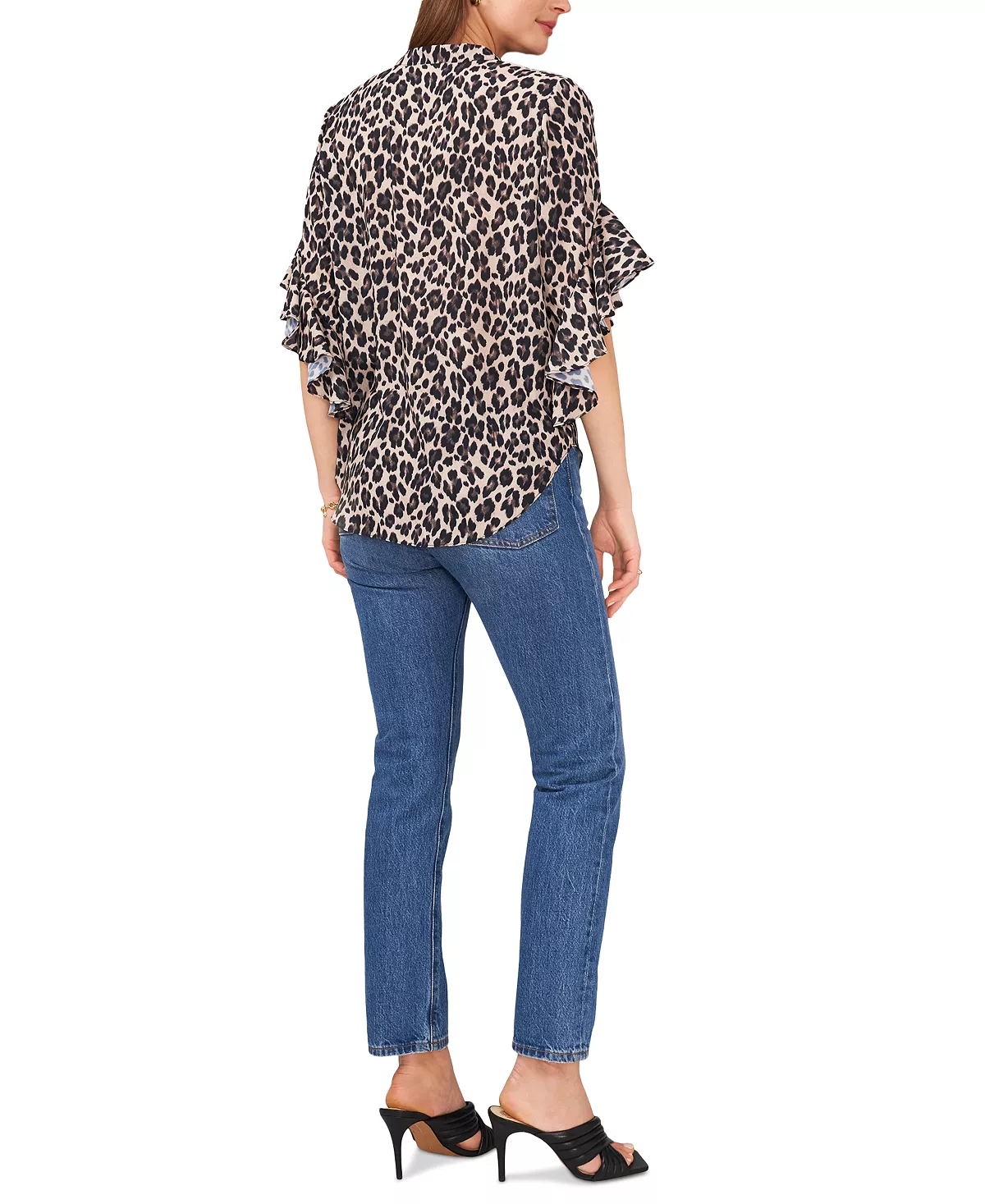 Vince Camuto Women's Ruffle-Sleeve Leopard-Print Blouse 4 Vince Camuto Women's Ruffle-Sleeve Leopard-Print Blouse - Image 4
