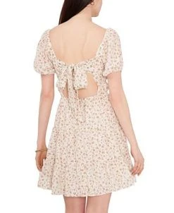 Alternative view of 1.STATE Women's Short Sleeve Square Neck Tie Back Dress