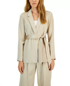 Alfani Women's Tie-Waist Satin Blazer, Created For Macy's