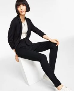 Bar III Knit-Crepe Ruched-Sleeve Blazer, Created For Macy's 13 Bar III Knit-Crepe Ruched-Sleeve Blazer, Created For Macy's -Anne Klein Sales Store 22190893 fpx