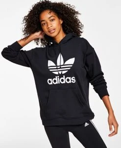 Alternative view of ADIDAS Women's Adicolor Trefoil Sweatshirt Hoodie, XS-4X