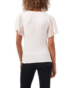 Alternative view of 1.STATE Women's Flutter Short Sleeve V-Neck Top
