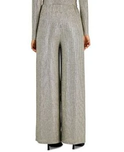 Alternative view of INC International Concepts Women's Metallic Wide-Leg High Rise Pull-On Pants, Created For Macy's