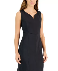 Kasper Women's Satin Princess-Seam Sleeveless Sheath Dress 8 Kasper Women's Satin Princess-Seam Sleeveless Sheath Dress -Anne Klein Sales Store 22302805 fpx