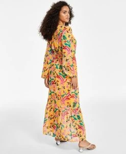 Alternative view of Bar III Women's Printed Chiffon Maxi Dress, Created For Macy's