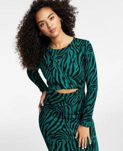 Bar III Women's Twisted Cutout Printed Midi Dress, Created For Macy's 9 Bar III Women's Twisted Cutout Printed Midi Dress, Created For Macy's -Anne Klein Sales Store 22408135 fpx