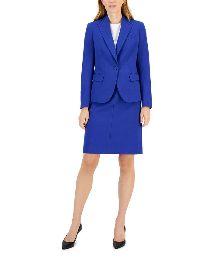 Anne Klein Executive Collection Single-Button A-Line Skirt Suit, Created For Macy's 1 Anne Klein Executive Collection Single-Button A-Line Skirt Suit, Created For Macy's