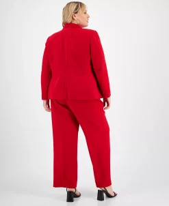 Alternative view of Bar III Plus Size Faux Double-Breasted Blazer, Camisole & Pants, Created For Macy's