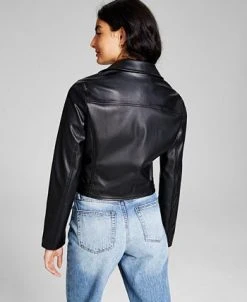 Alternative view of And Now This Women's Belted Faux-Leather Moto Jacket
