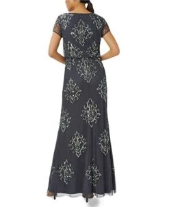 Alternative view of Adrianna Papell Women's Beaded Blouson Short-Sleeve Gown