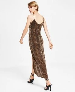 Alternative view of Bar III Women's Twisted Glitter-Knit Faux-Wrap Dress, Created For Macy's