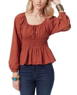 Sam Edelman Cilian Cotton Smocked Bustier Blouse