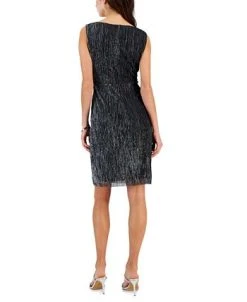 Alternative view of Connected Women's V-Neck Twist-Front Metallic-Jersey Dress