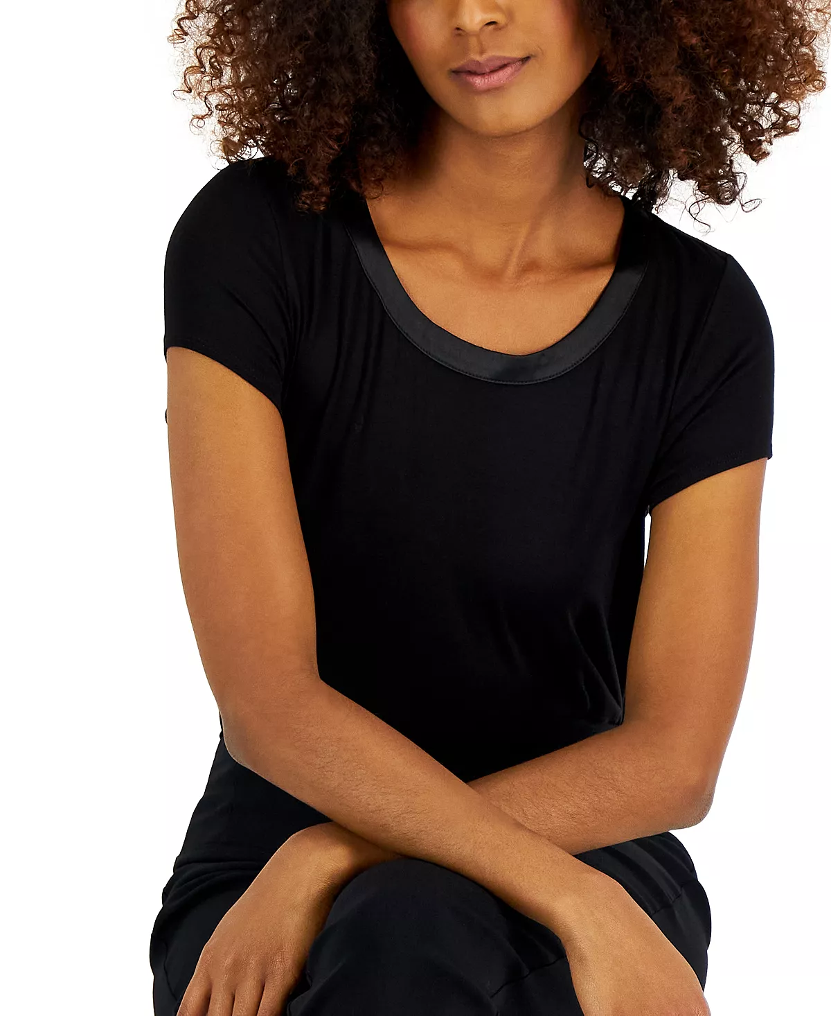Alfani Women's Satin-Trim Scoop-Neck Top, Created For Macy's 3 Alfani Women's Satin-Trim Scoop-Neck Top, Created For Macy's - Image 3