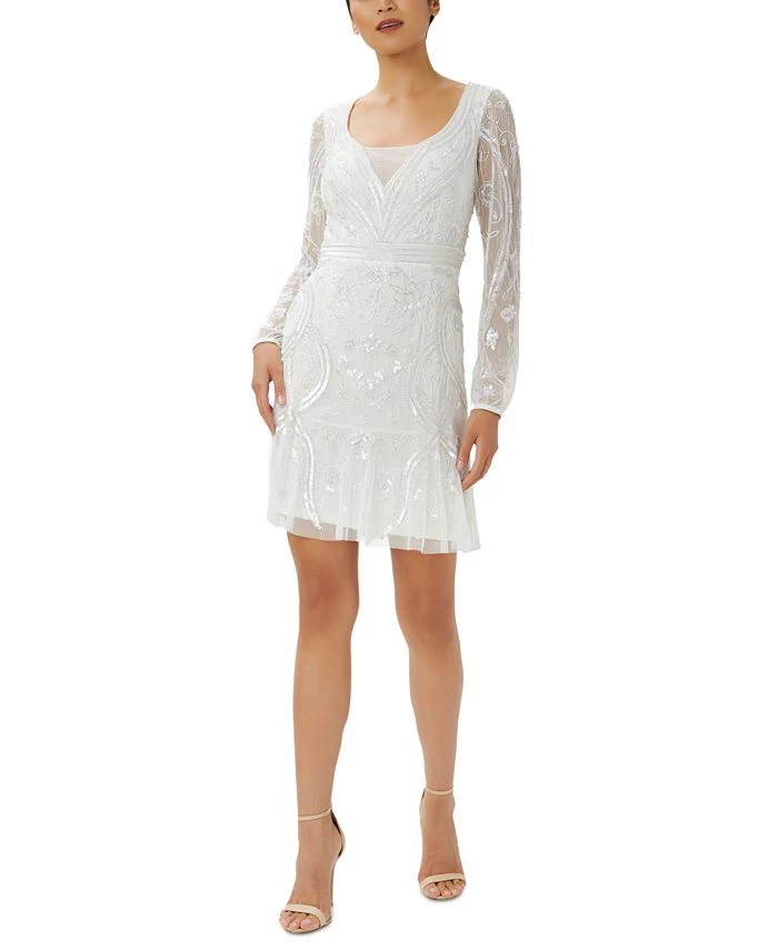 Adrianna Papell Women's Beaded Sequined-Mesh Dress 1 Adrianna Papell Women's Beaded Sequined-Mesh Dress