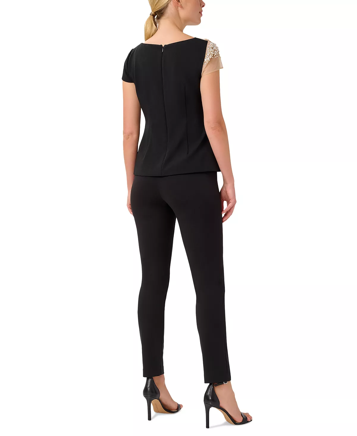 Adrianna Papell Women's Mixed-Media Embellished Top 3 Adrianna Papell Women's Mixed-Media Embellished Top - Image 3