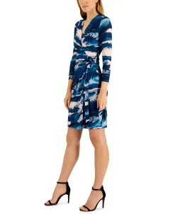 Anne Klein Nomad Printed Faux-Wrap Dress 14 Anne Klein Nomad Printed Faux-Wrap Dress -Anne Klein Sales Store 22836903 fpx
