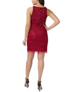 Alternative view of Adrianna Papell Women's Sequined Cowlneck Sheath Dress