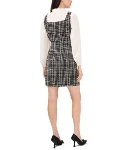 Alternative view of CeCe Women's Mixed-Media Tie-Neck Tweed Dress