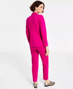 Alternative view of Bar III Women's Scoop-Neck Camisole, Compression Boyfriend Blazer & Ankle Pants, Created For Macy's