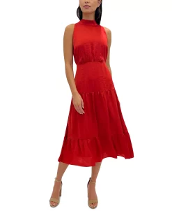 Sam Edelman Women's High-Neck Sleeveless Chiffon Dress