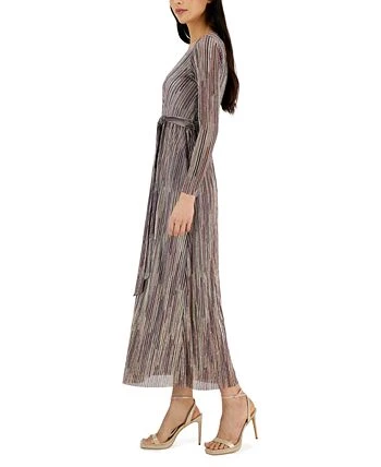 Anne Klein Women's V-Neck Maxi Pleated Long-Sleeve Dress 3 Anne Klein Women's V-Neck Maxi Pleated Long-Sleeve Dress - Image 3