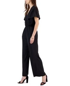 Alternative view of INC International Concepts Women's V-Neck Flutter-Sleeve Jumpsuit, Created For Macy's