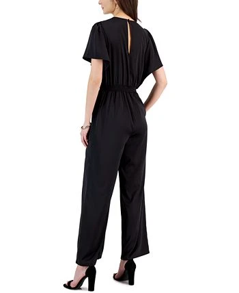 INC International Concepts Women's V-Neck Flutter-Sleeve Jumpsuit, Created For Macy's 3 INC International Concepts Women's V-Neck Flutter-Sleeve Jumpsuit, Created For Macy's - Image 3