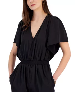 INC International Concepts Women's V-Neck Flutter-Sleeve Jumpsuit, Created For Macy's 8 INC International Concepts Women's V-Neck Flutter-Sleeve Jumpsuit, Created For Macy's -Anne Klein Sales Store 22981689 fpx