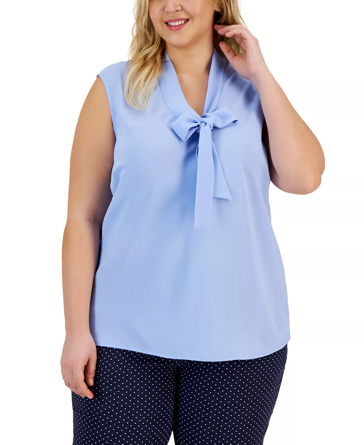 Kasper Plus Size Bow Top 9 Kasper Plus Size Bow Top - Image 9