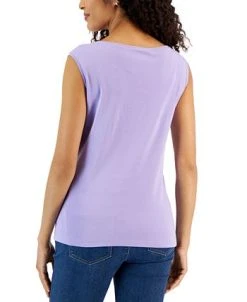 Alternative view of Karen Scott Cotton Boat-Neck Tank Top, Created For Macy's