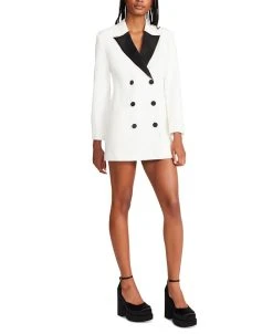 Steve Madden Lana Contrast Collar Tuxedo Dress
