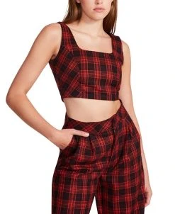Steve Madden Plaid Orchard Corset Crop Top