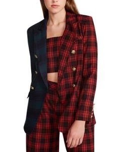 Steve Madden Ulti-Plaid Simone Button Front Blazer 7 Steve Madden Ulti-Plaid Simone Button Front Blazer -Anne Klein Sales Store 23137040 fpx