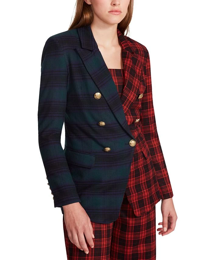 Steve Madden Ulti-Plaid Simone Button Front Blazer 1 Steve Madden Ulti-Plaid Simone Button Front Blazer