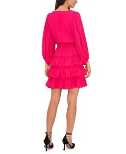 Alternative view of Vince Camuto Women's V-Neck Balloon-Sleeve Tiered Dress