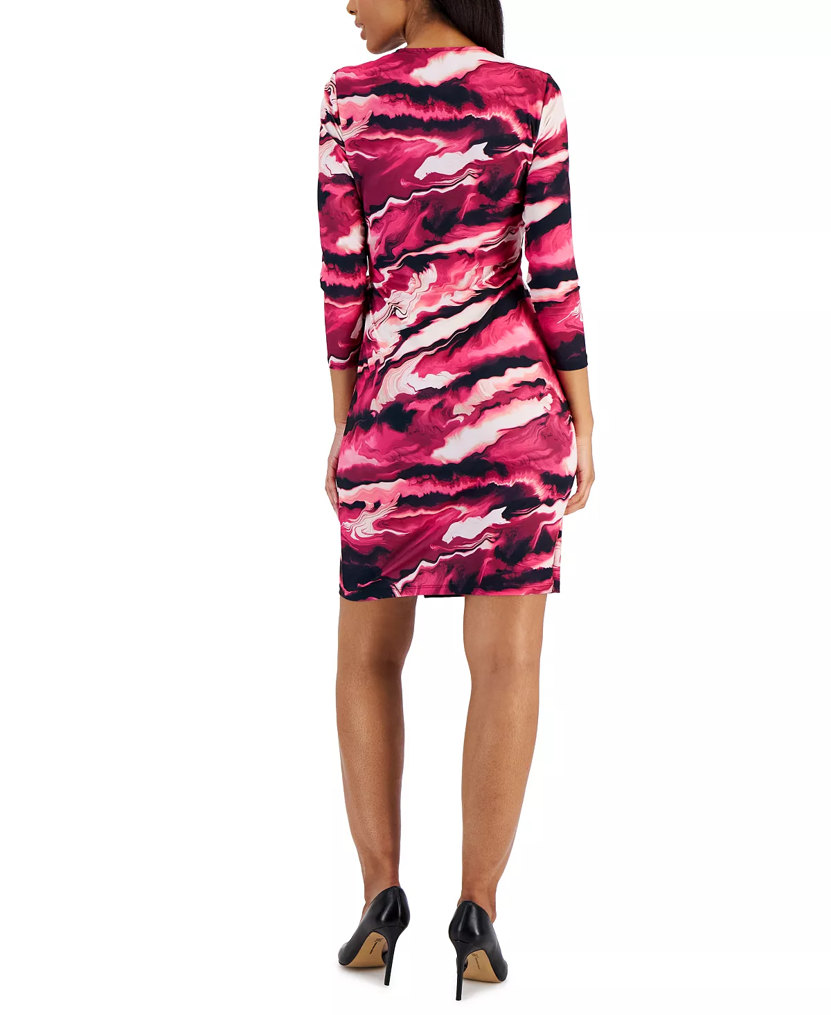 Anne Klein Nomad Printed Faux-Wrap Dress 7 Anne Klein Nomad Printed Faux-Wrap Dress - Image 7