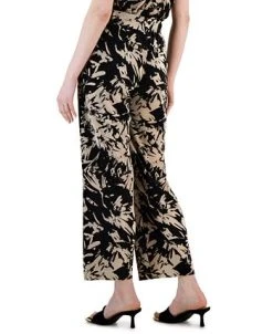 Alternative view of Alfani Women's Printed Pleated Bodre Pull-On Pants, Created For Macy's
