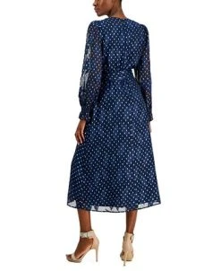 Alternative view of Anne Klein Women's Printed Tie-Waist Midi Dress